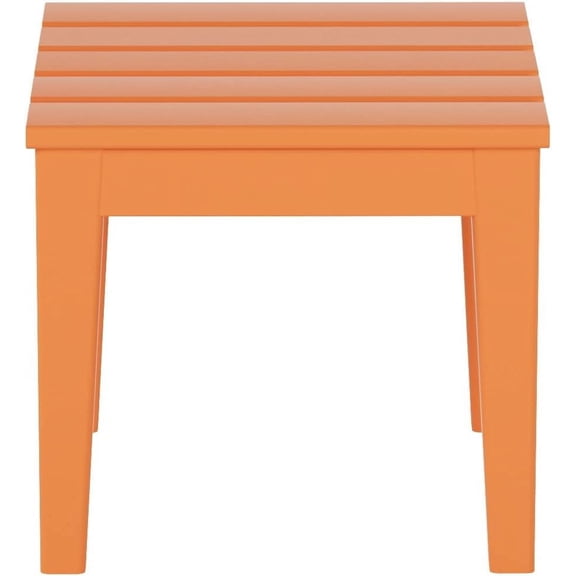 Ashore Outdoor Patio Modern Adirondack Side Table, Orange