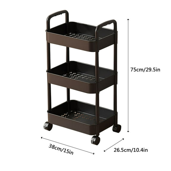 Ashosteey 3 Tier Utility Rolling Cart,Laundry Room Bathroom Organizers and Storage Office Shelves Mobile Shelving Unit Kitchen Trolley Cart with Wheels for Art,Craft,Diaper,Bedside,Snack