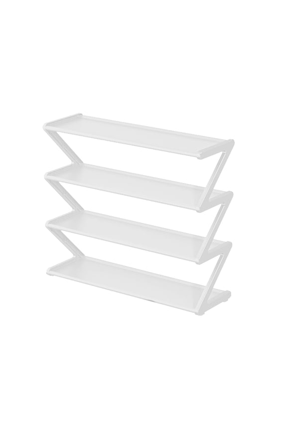 4 Tier Shoe Rack, Small Stackable Shoe Stand, Space Saving Furniture Shoe Storage Organizer for Entryway, Closet, Vertical Shoe Tower Rack