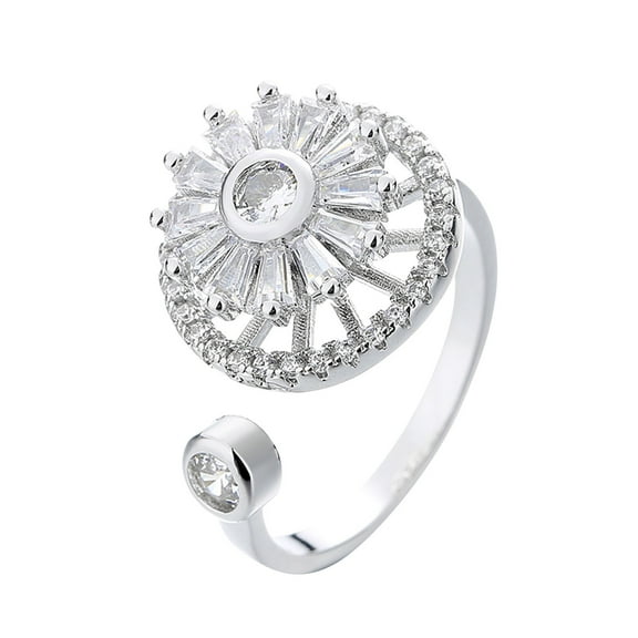 Ashosteey Adjustable Fidget Ring Womens Spin Ring Discreet Rolling Ring for Meditation, Anxiety Spinner Ring Relieves Stress - Stylish and Discreet