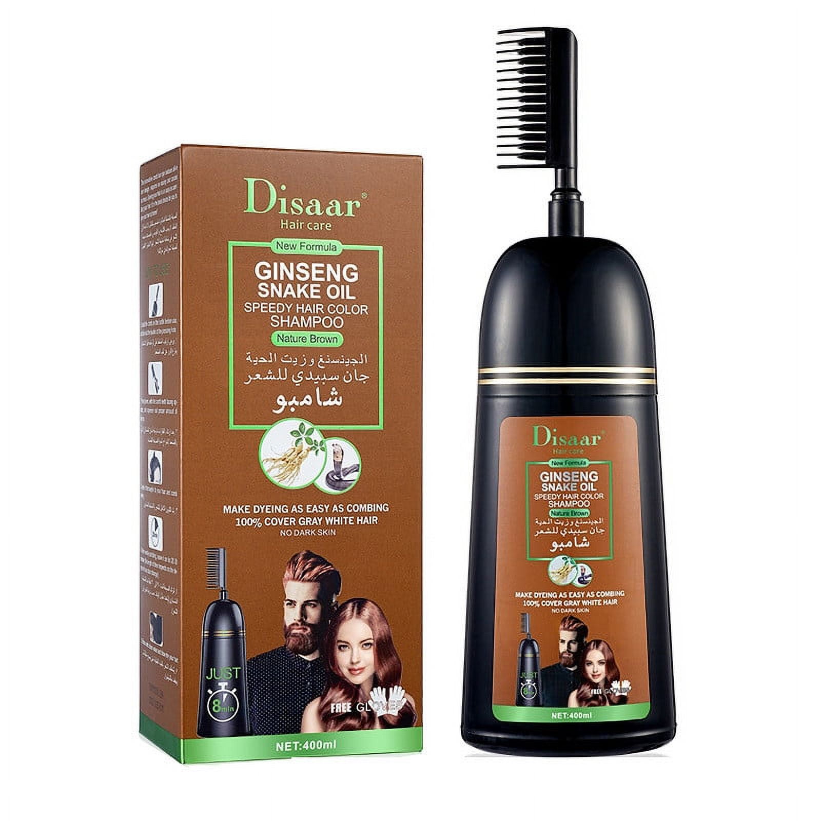 Ashosteey Black Hair Dye Shampoo,3 in 1 for Gray Hair Coverage,Natural Herbal Formula,Herbal Shampoo Black Hair Dye for Women Men, Grey Coverage Shampoo