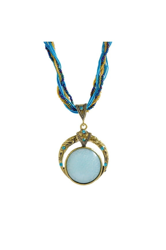 Bohemian Necklace for Women Jewelry Necklace Statement Beaded Vintage Jewelry Rhinestone Long Necklace for Pendent Collar Necklace,Vintage Rhinestone Ethnic Necklace