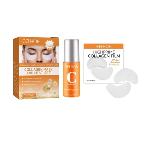 Ashosteey Collagen Film & Mist Kit - Soluble Collagen Hydrating Face Mask,Highprime Collagen Film for Face,for Face,for Face for Dark Circles, Puffy Eyes, Fine Lines, Wrinkles, Eye Bags