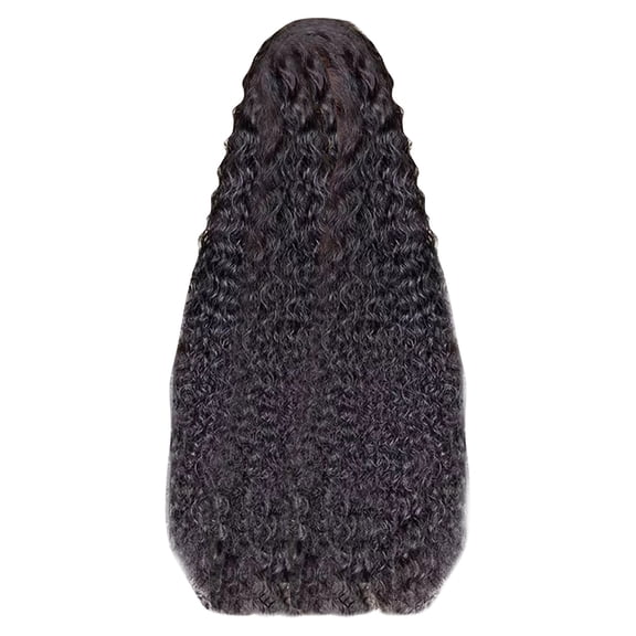 Ashosteey Deep Wave Lace Front Wigs,Transparent Lace Frontal Wigs Human Hair with Pre-Plucked Deep Wave Frontal Wig Long Middle Part Curly Glueless Wigs for Women Girls