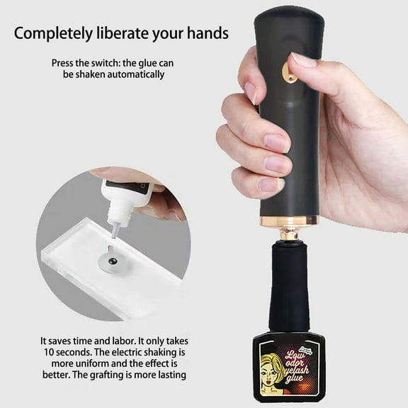 Ashosteey Electric Beauty Eyelash Shaker,Glue Shaker for Eyelash Extensions,Portable Waterproof Automatic Eyelash Glue Decanter, Liquid Mixer Nail Gel Polish Shaking Machine,for Eyelash Extension