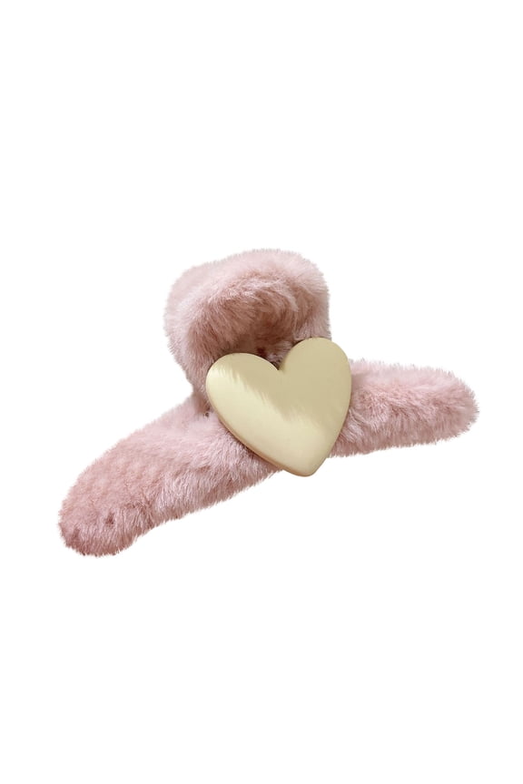 Faux Fur Hair Clips Large Plush Hair Catch,Fuzzy Hair Clips for Winter,Large Non-slip Fur Hair Clips for Thick Thin Hair, Fluffy Claw Clip Hair Barrettes Hair Accessories for Women Girls