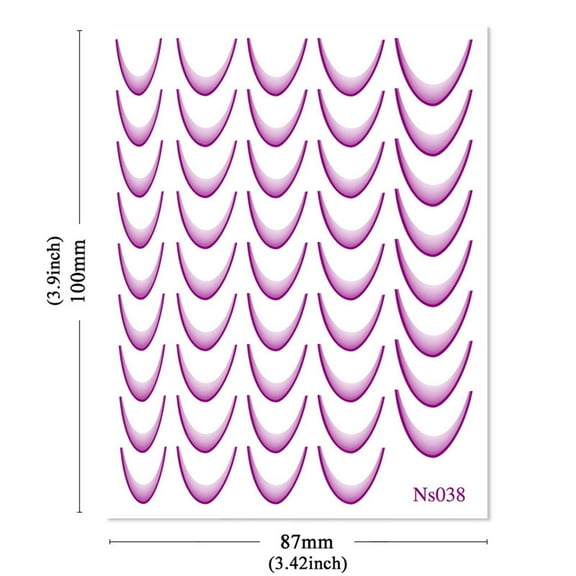 Ashosteey French Tip Nail Stickers 3D French Nails Stickers Gradient French Tip Stickers for Nails Design French Tips Nail Decals for Nail Art Supplies French Nail Sticker French Manicure Stickers