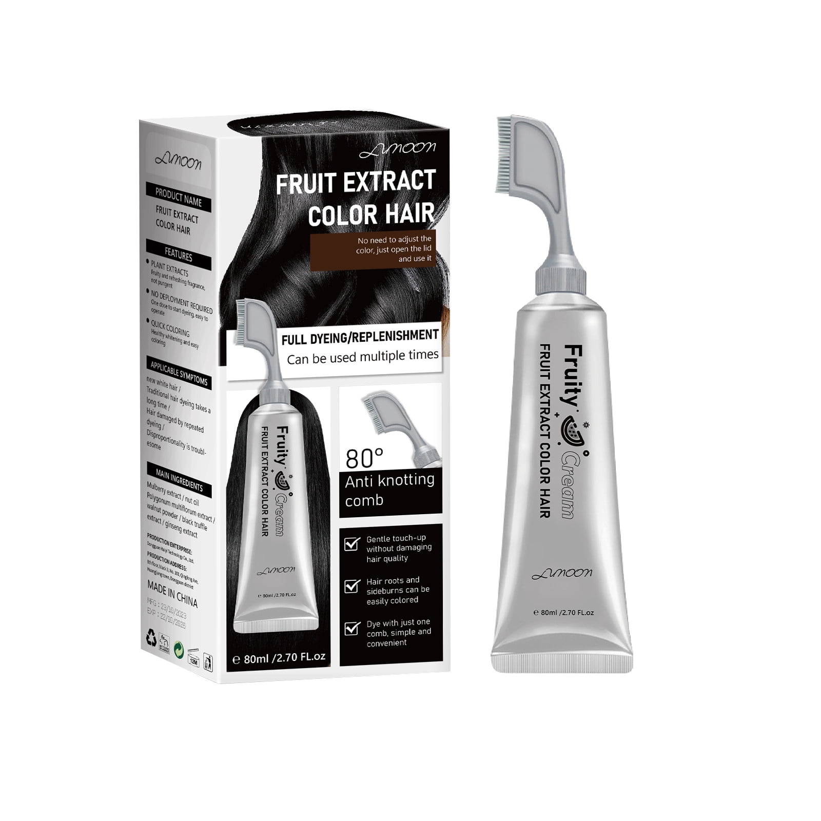 Ashosteey Fruit Dyeing Cream,Natural Plant Fruit Hair Dye Cream,Hair ...