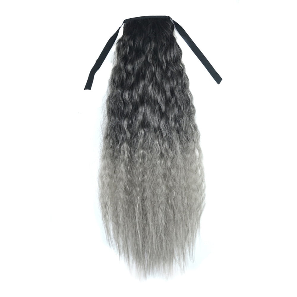 Ashosteey Gray Ponytail hairpiece,Curly Ponytail Extension Fluffy
