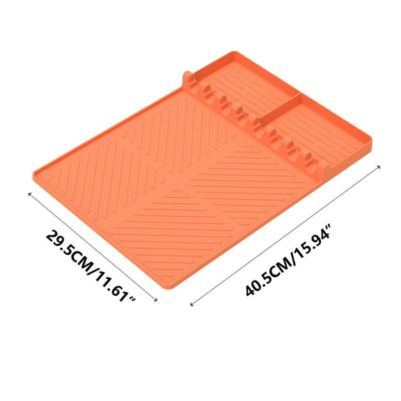 Ashosteey Grill Mat,Silicone Griddle Tools Mat, Outdoor Grill Kitchen Counter Large Silicone Spatula Mat with Drip Pad, Grill Utensils Holder for Griddle Accessories,Drip Pad