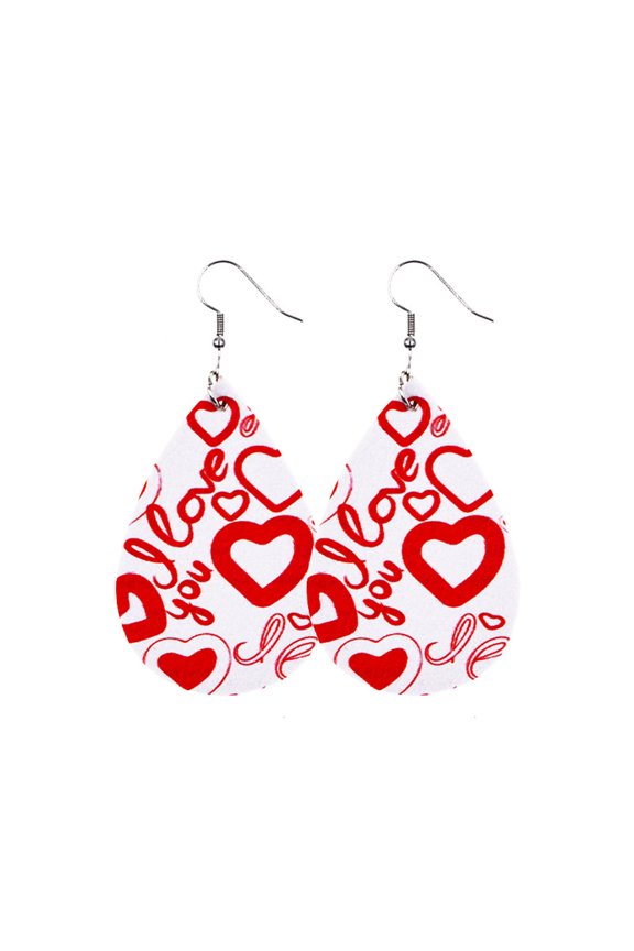 Heart Leather Earrings for Women Wedding Lightweight Teardrop Dangle Heart Valentines Day Gift, Faux Leather Earrings Set Valentine Day Gift for Girlfriend