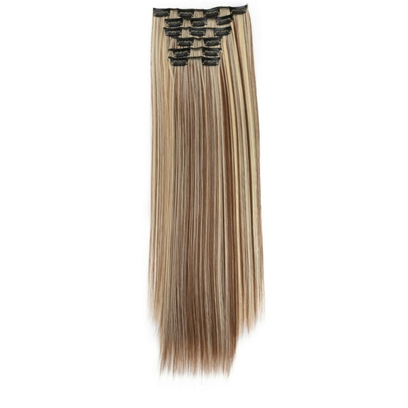 Ashosteey Human Hair Extensions Full Head, Remy Clip in Hair Extensions Human Hair - Beauty Silky Straight Long Thick Real Hair Extensions for Women Fashion,Thick Straight Silky Hair Extensions