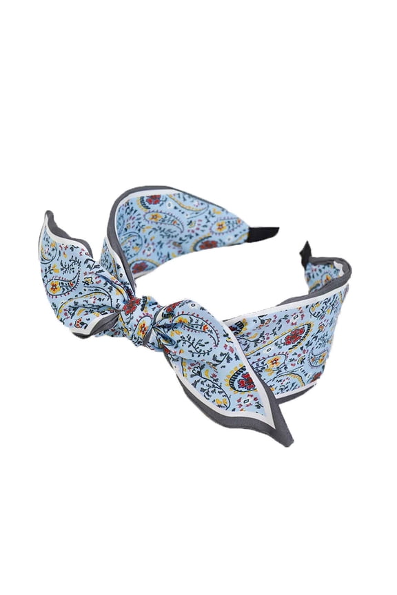 Knot Headband for Women, Boho Knotted Headband with Floral Pattern, Comfortable Bow Headbands with Bunny Ears, Elegant Knotted Hairbands Hair Accessories for Women Girls