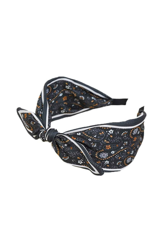 Knot Headband for Women, Boho Knotted Headband with Floral Pattern, Comfortable Bow Headbands with Bunny Ears, Elegant Knotted Hairbands Hair Accessories for Women Girls