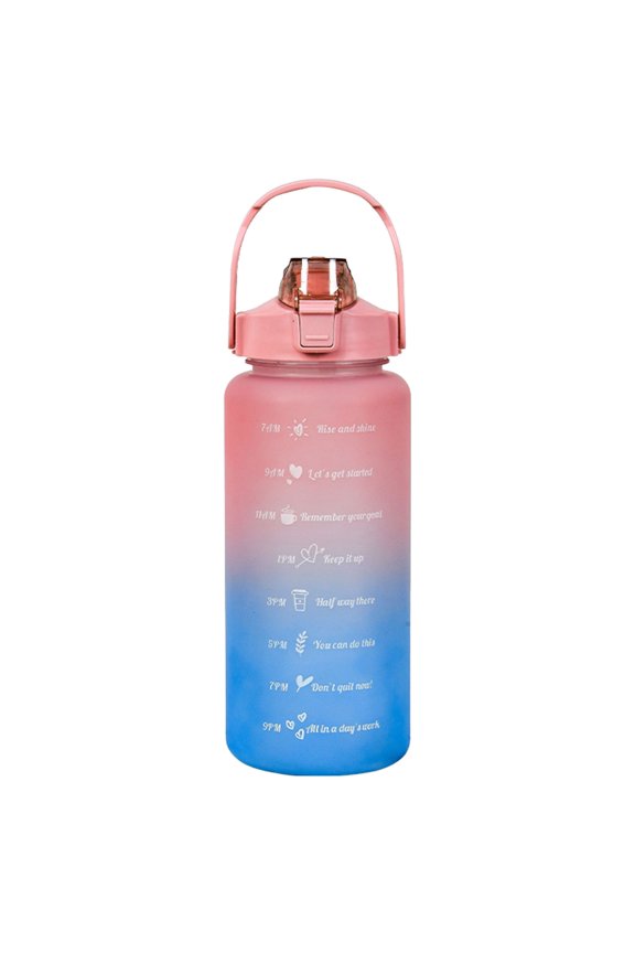 Leakproof Motivational Sports Water Bottle,Times to Drink and Straw, Motivational Water Bottle with Time Marker, BPA Free, Drinking Sports Water Bottle for Fitness, Gym & Outdoor