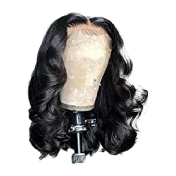 Ashosteey Long Black Middle Part Wavy Wig For Women Heat Resistant Fiber Hair Synthetic Lace Front Wigs Daily Party Use Wigs,Natural Black Glueless African Wigs for Black Women and Girls