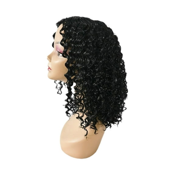 Ashosteey Long Black Middle Part Wavy Wig For Women Heat Resistant Fiber Hair Synthetic Lace Front Wigs Daily Party Use Wigs,Natural Black Glueless African Wigs for Black Women and Girls