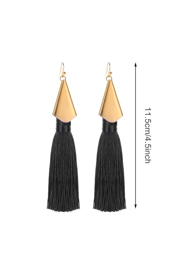 Long Woven Tassel Fringe Drop Dangle Earrings Large Beaded Chandelier Handmade Knot for Women Statement Bohemian Thread,Fashion Jewelry For Birthday Christmas Valentines Day Gift