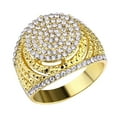 thumbnail image 1 of Ashosteey Men Ring,Alloy Ring Full Of Diamonds,Simulated Diamond Iced Out Ring Big Star Square CZ Punky Rappers Ring Cool Hip Hop Ring for Men, 1 of 8