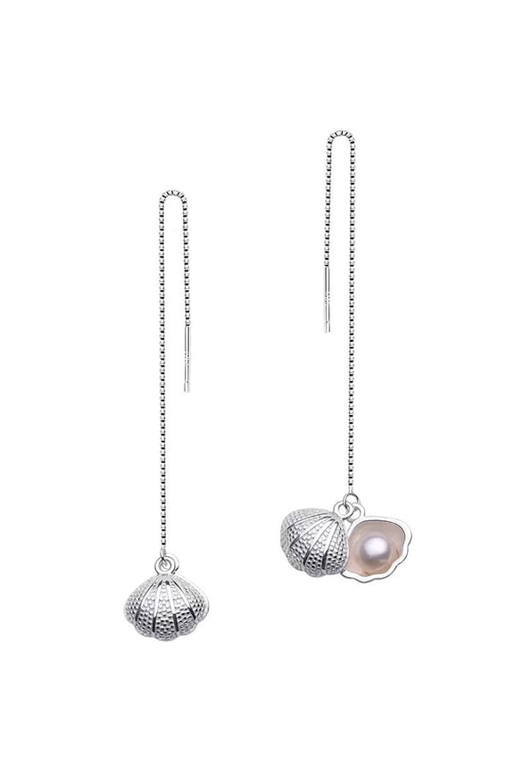 Pearl Ear Wires Openable Pearl Wire Geometric Scallop Earrings