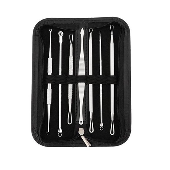Ashosteey Pimple Popper Tool Kit,Blackhead Remover Tool,Comedone Extractor Kit Pimple Tweezers for Pimples, Blackheads, Blemish, Whitehead, Zit Removing for Forehead Nose Facial Pore