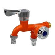 Ashosteey Plastic Washing Machine Faucet 4 Points Double Head Dual Use One Into Two Into The Wall Single Cold Faucet