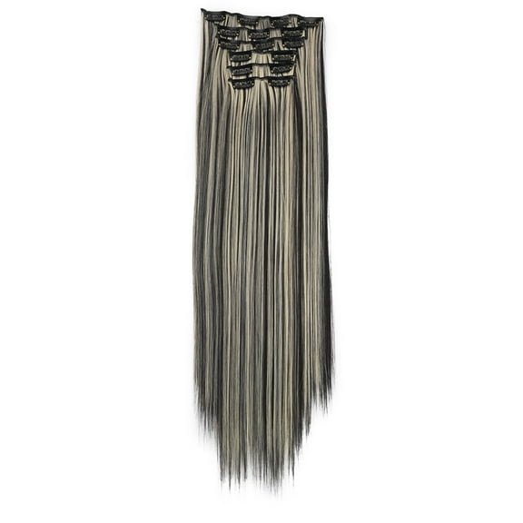 Ashosteey Premium Womens Straight Double Weft Thick Remy Hair Extensions Clip in on Human Hair for Short Hair,Extensions Black Women Invisible Natural Straight Seamless Clip on Hair Extensions