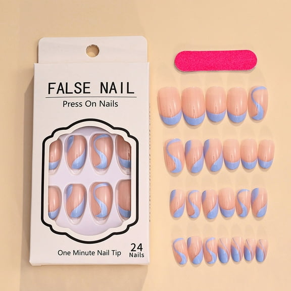 Ashosteey Press-on Nails, Medium Long Fake Nail Tips,ail Polish Stickers Self-Adhesive Nail Art Decals Nail Polish Strips for Women Girls DIY Nail Art Decoration,Manicure Artificial Nails