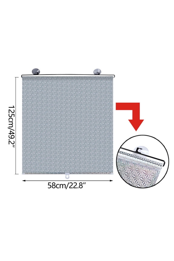 Roller Shade,Blackout Blind Shade with Suction Cups Temporary Portable Window Cover Curtain for Home, Office, Bedroom