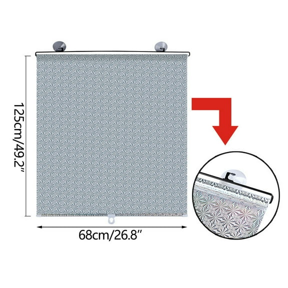 Ashosteey Roller Shade,Blackout Blind Shade with Suction Cups Temporary Portable Window Cover Curtain for Home, Office, Bedroom