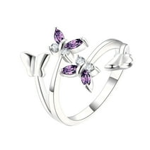 Butterfly With Zirconia Ring Anniversary Birthday Jewelry Gifts For ...