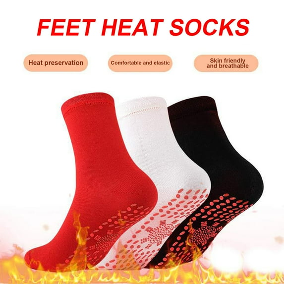 Ashosteey Self Heating Socks,Heated Socks,Health Sock, for Men and Women Outdoor,Cotton Heated Socks,Tourmaline Self-Heating Therapy Magnetic Socks Self-Heating Socks,Comfortable Winter Warm