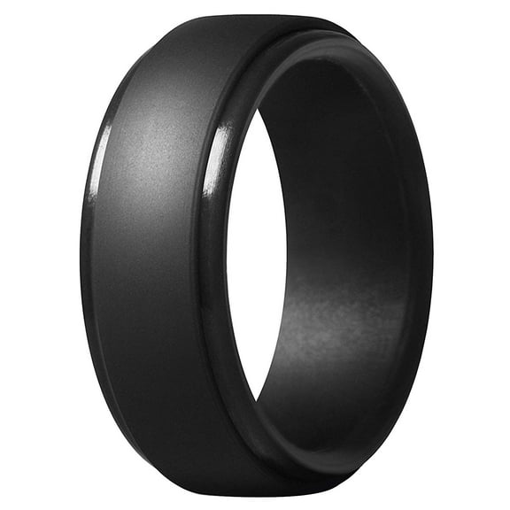 Ashosteey Silicone Rings for Men, Inner Arc Ergonomic Breathable Design, Silicone Rings Mens with Half Sizes,Wedding Band with Half Sizes