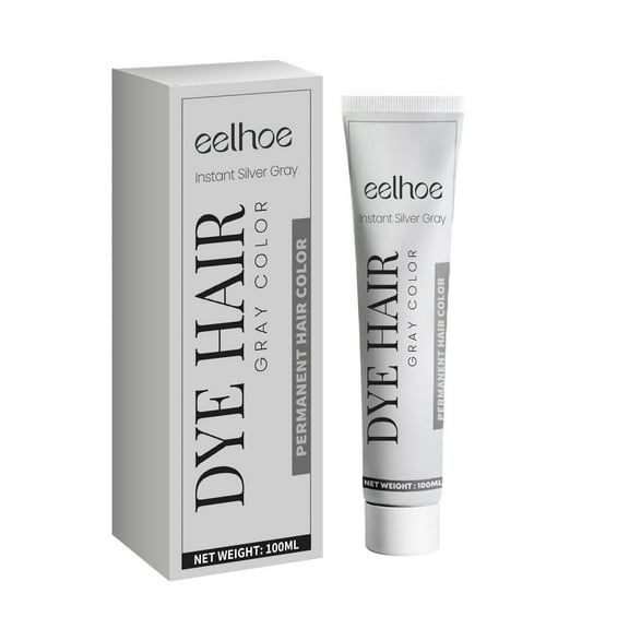 Ashosteey Silver Gray Temporary Hair Color Wax 100ml , Instant Natural Hairstyle Cream Dye, Grey Styling Pomadesfor Men Girls Women Youth, Disposable Coloring Mud for Party Cosplay DIY Halloween