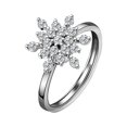 thumbnail image 1 of Ashosteey Snowflake Ring Sterling Silver Christmas Ring for Women Winter Ice Christmas Snowflake Holiday Birthday Xmas Gift,Elegant Rings Dainty Christmas Holiday Gift, 1 of 9