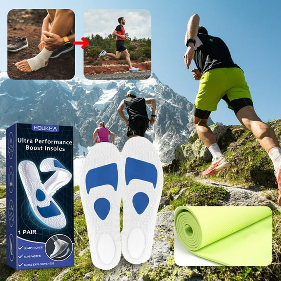 Ashosteey Sport Insoles,Breathable Shock Absorption Sport Shoe Insoles for Men&Women Elastic Soft Running Shoes Pad Replacement Insole,Work Boot Shoe Insole - Heavy Duty Support