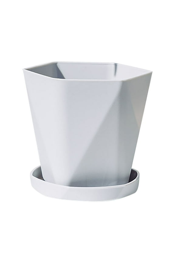 Square Flower Plant Pots,Modern Decorative Plastic Planter,Plants Nursery Pot Multi Color Plastic Plant Seedling Pots Planter Container with Saucer for Room, Garden Office Balcony Decor