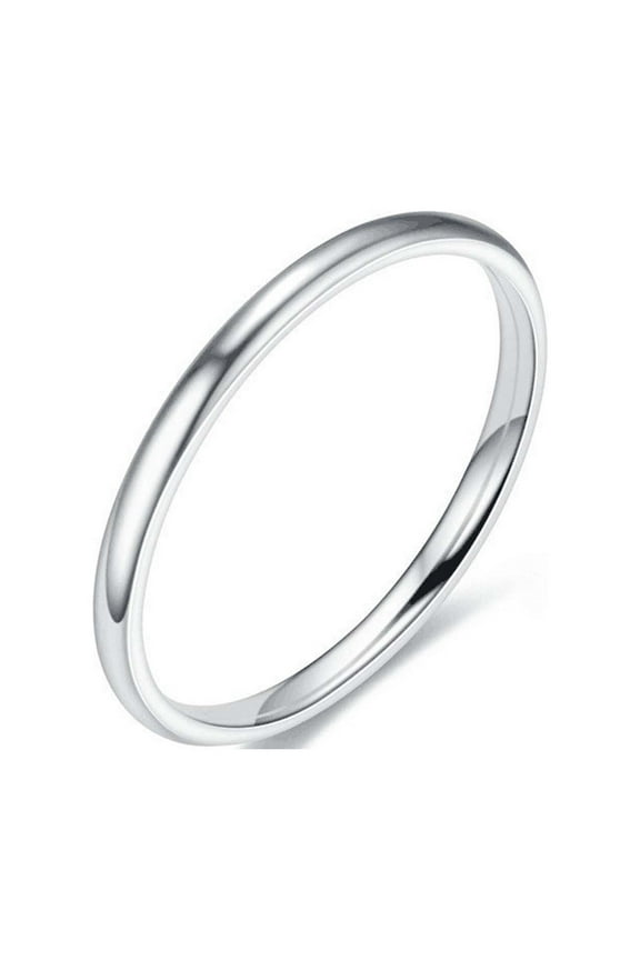 Stainless Steel Classical Band Ring,Thin Titanium Stainless Steel Stackable Band Knuckle Stacking Rings Set Dome Polished Surface Midi Ring Simple for Men Women Wedding Classic Jewelry