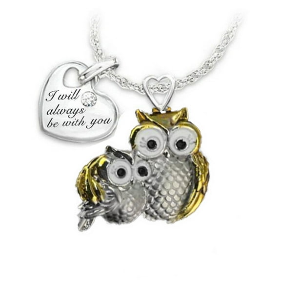 Ashosteey Sterling Silver Owl Necklace Mother Daughter Owl Lover Bird Pendant Necklace Mother's Day Gifts for Women Grandmother Daughter Mom