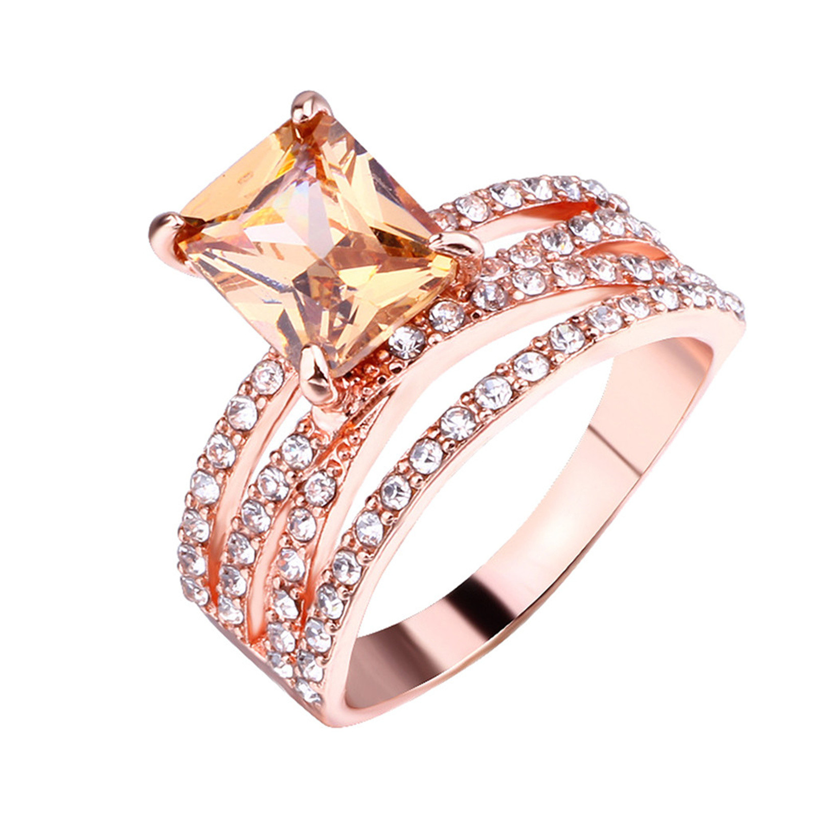 Ashosteey Temperament Diamond Geometric Rose Gold Jewelry For Girls ...