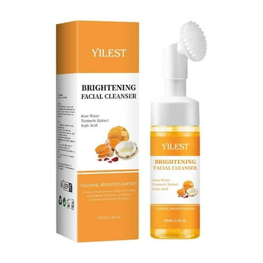 Ashosteey Turmeric Face Wash,Turmeric Facial Cleanser,Deep Cleansing Exfoliating Scrub Turmeric Foaming Facial Cleanser,Gentle Makeup Remover and Hydrating Facial Cleanser for Soft,for All Women Skin