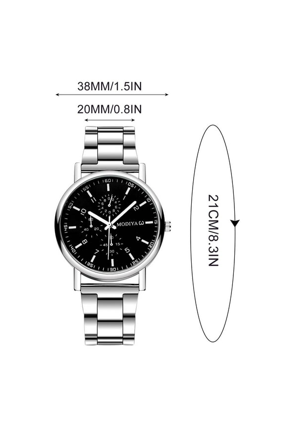 Watch for Men Business Dress Diamond Analog Quartz Date Luxury Classic Fine Business Casual Watch Calendar Week Analog Quartz Watch for Men