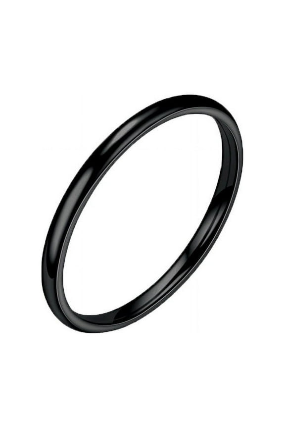 Wedding Band Ring,Thin Titanium Stainless Steel Stackable Band Knuckle Stacking Rings Set Dome Polished Surface Ring Simple for Men Women Wedding Classic Jewelry,High Polish Comfort Fit