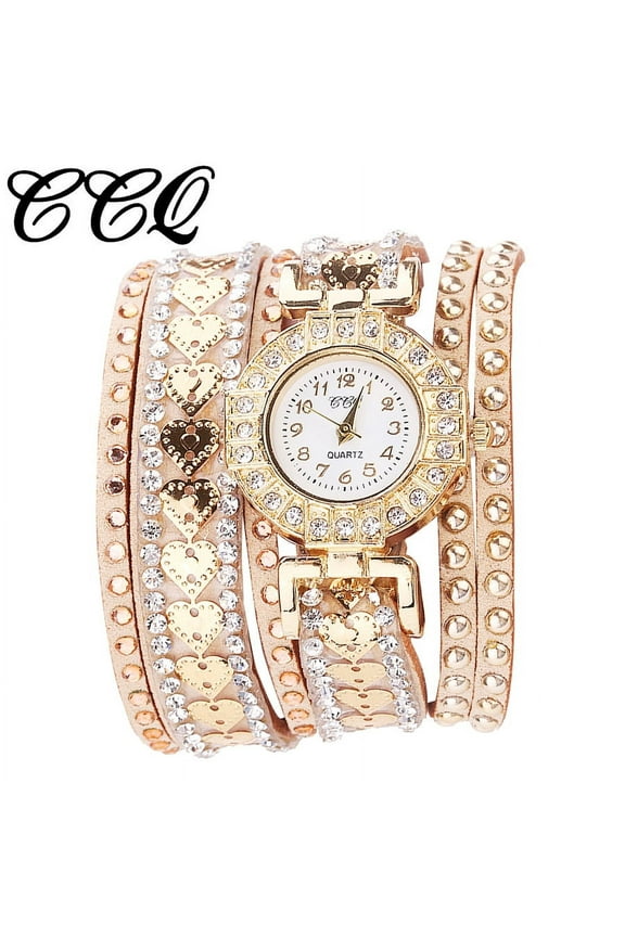 Wholesale Woman Fashion Leather Band Analog Quartz Round Wrist Watch Watches Clearance Jewelry