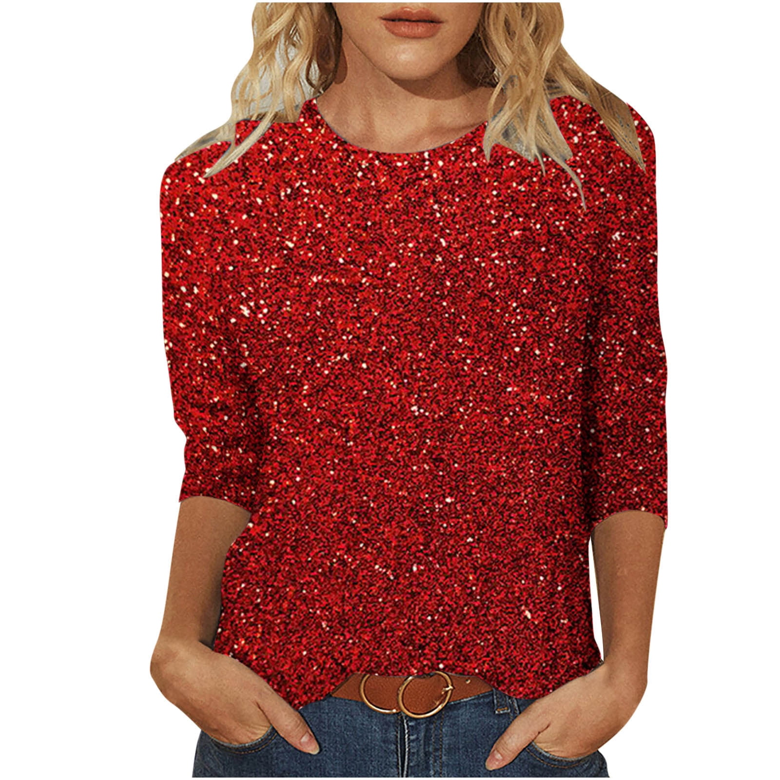 red glitter tops