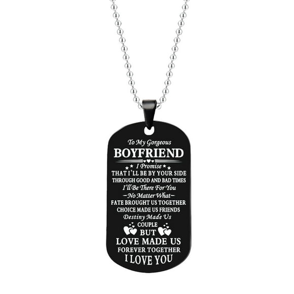 My man I love you Dog Tag Pendant Necklace Couples Lovers Jewelry for Him Boyfriend Husband Gifts Couples Fiance Valentines Wedding Anniversary Birthday