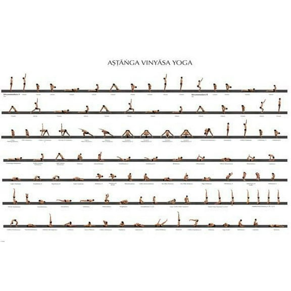 Ashtanga Yoga Chart 24" x 0.05" Poster, by HSE USA