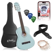 Ashthorpe 30-Inch Kids Acoustic Guitar - Light Blue, Beginner Starter Kit with Gig Bag, Extra Strings, Strap, and Lessons