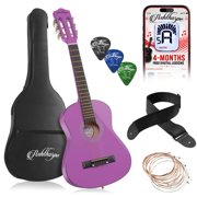 Ashthorpe 30-Inch Kids Acoustic Guitar - Purple, Beginner Starter Kit with Gig Bag, Extra Strings, Strap, and Lessons