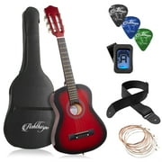 Ashthorpe 30-Inch Beginner Acoustic Guitar Starter Package, Red